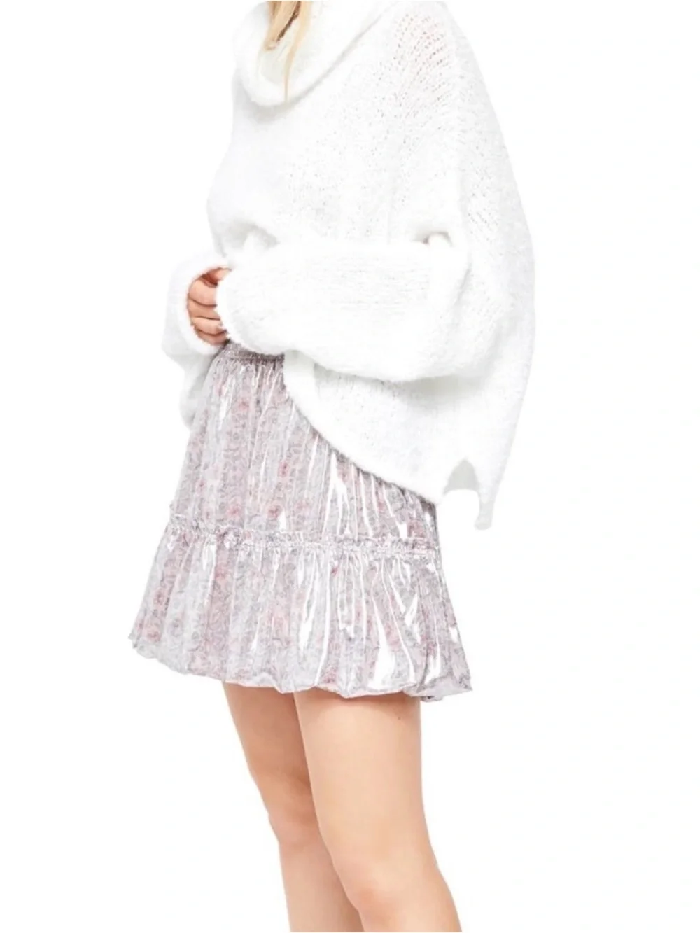 Free People Pink In a Bubble Mini Skirt